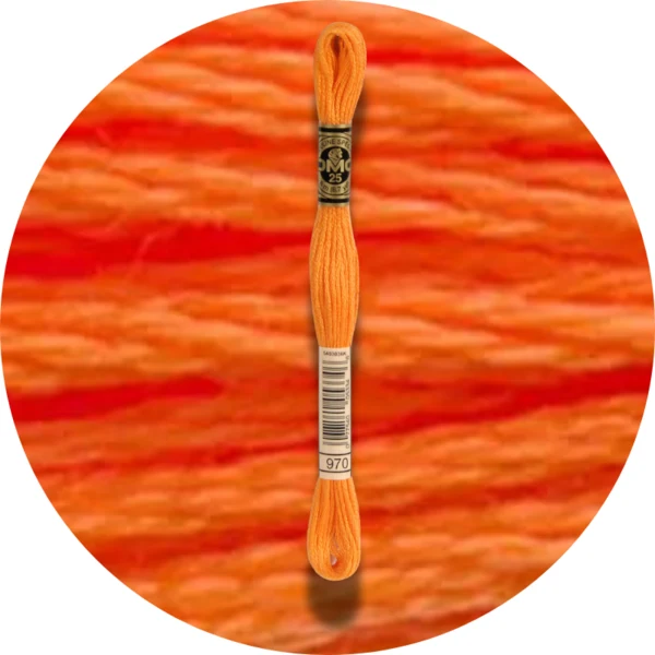 DMC Mouliné Spécial 25 Broderigarn, Ensfarvet, Røde/Gule/Orange nuancer